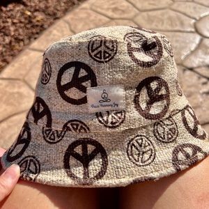 Hemp peace bucket hat